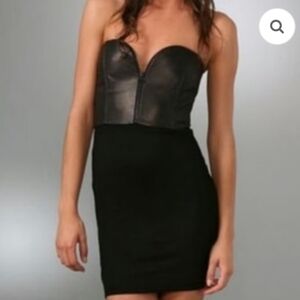 Alice + Olivia Black Strapless Dress with Charcoal Bustier